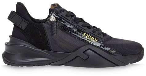 black fendi shoes mens|Fendi black leather sneakers.